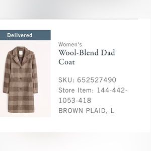 Abercrombie Wool Blend Dad Coat